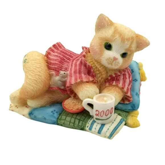 Calico Kittens Creature Comforts 2000 Vintage Enesco Figurine 720755 2.5 Inches - Picture 1 of 14